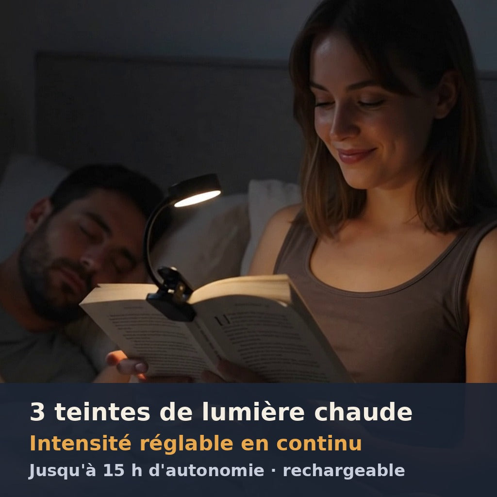 Lumière ambrée éclairant les pages d'un livre sans éblouir